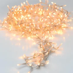 Guirlande lumineuse 34 m 1500 LED câble transparent Luxe Blanc chaud