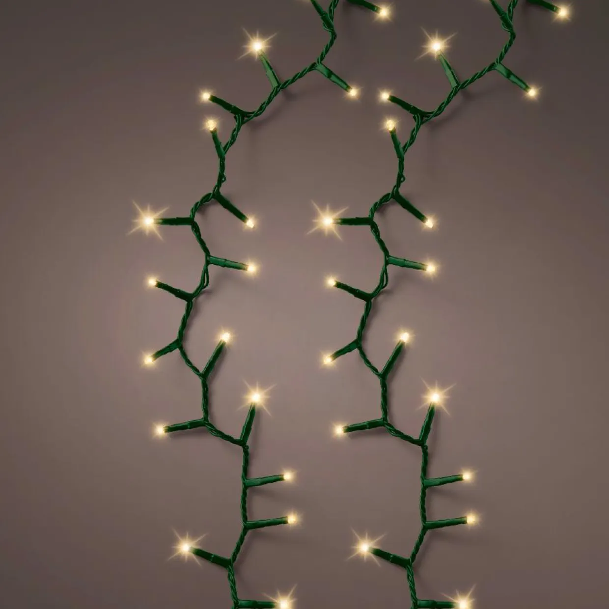 Guirlande lumineuse 45 m 2000 LED câble vert Luxe Blanc chaud Champagne