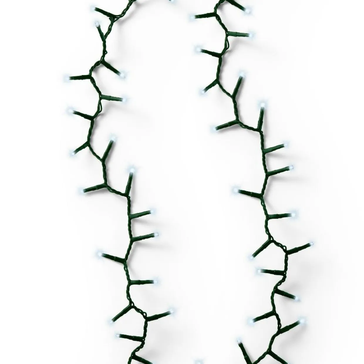 Guirlande lumineuse 34 m 1500 LED câble vert Luxe Blanc froid