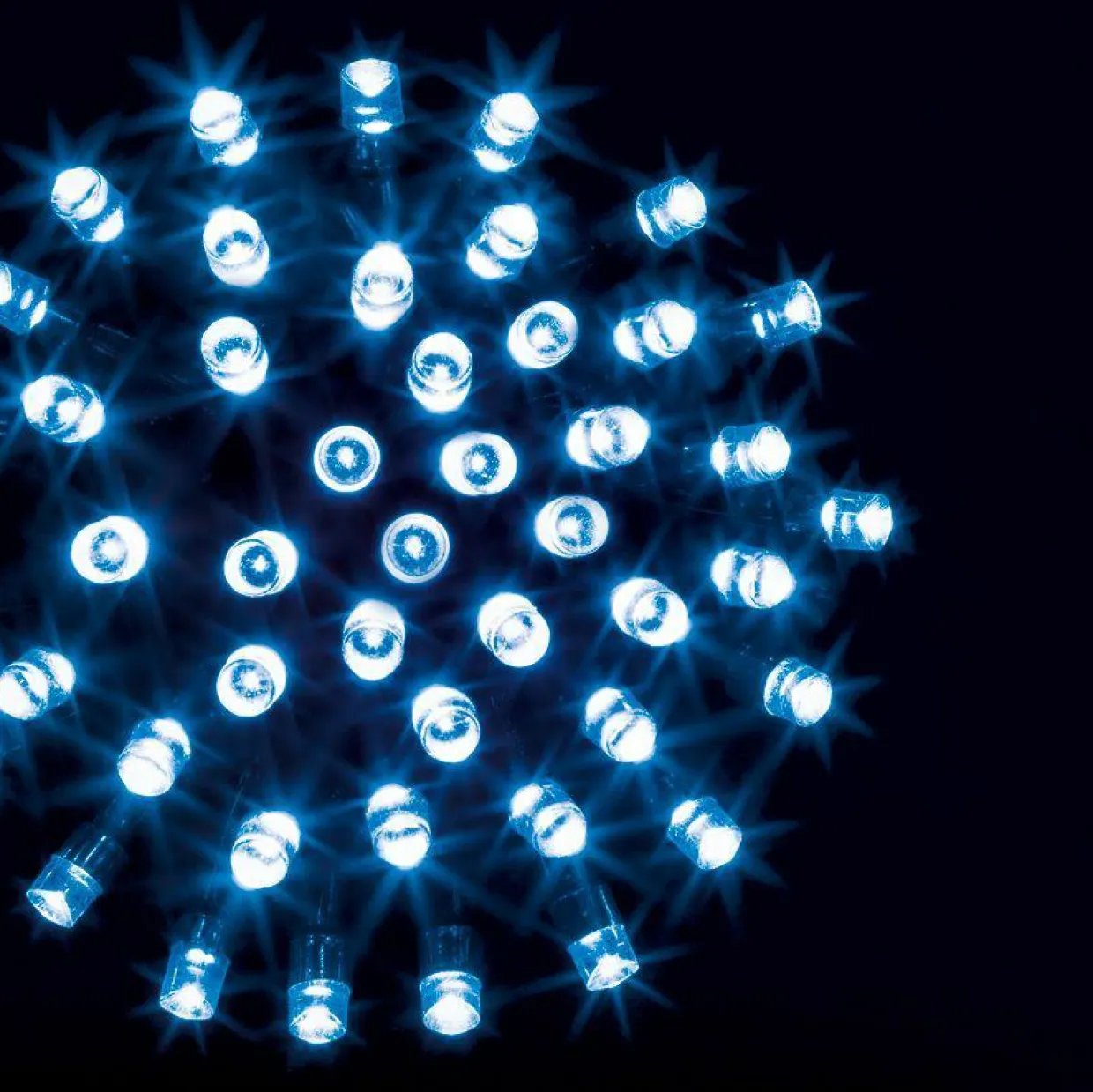 Guirlande lumineuse 30 m 300 LED câble transparent Timer Bleu