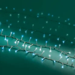 Guirlande lumineuse 22,5 m 1000 LED câble transparent Luxe Bicolore Blanc et bleu
