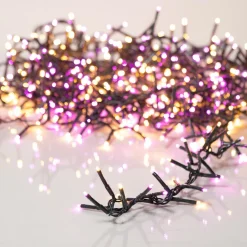 Guirlande lumineuse 22,5 m 1000 LED câble vert Luxe Bicolore Rose et blanc