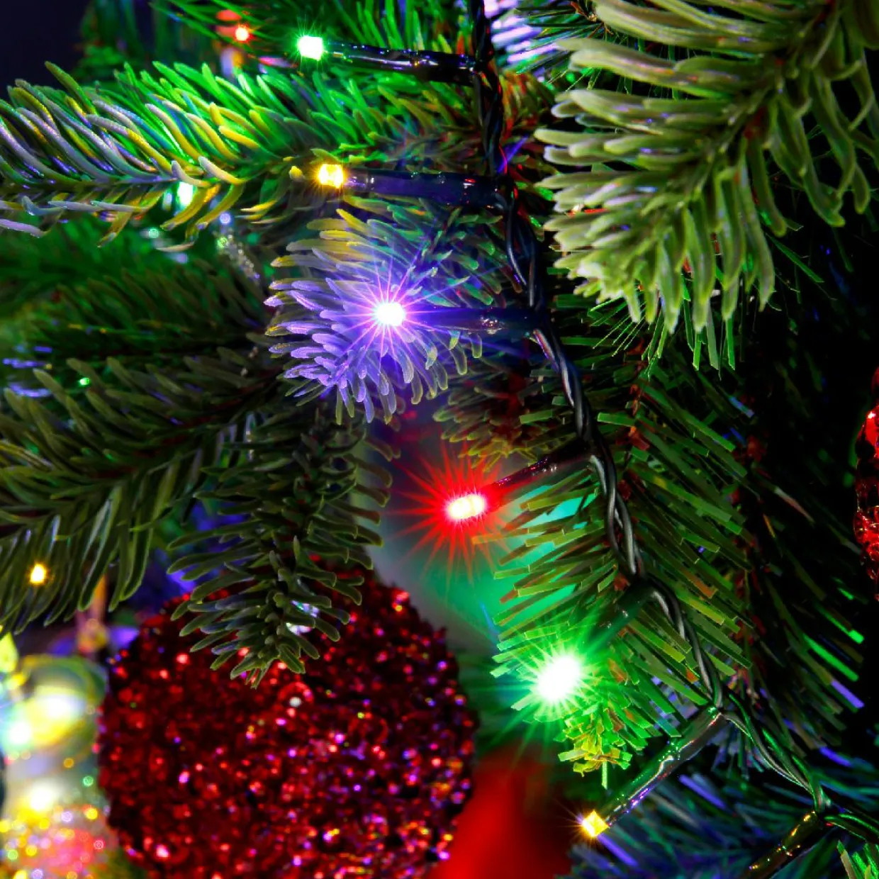 Guirlande lumineuse 7,50 m 350 LED câble vert Luxe Multicolore