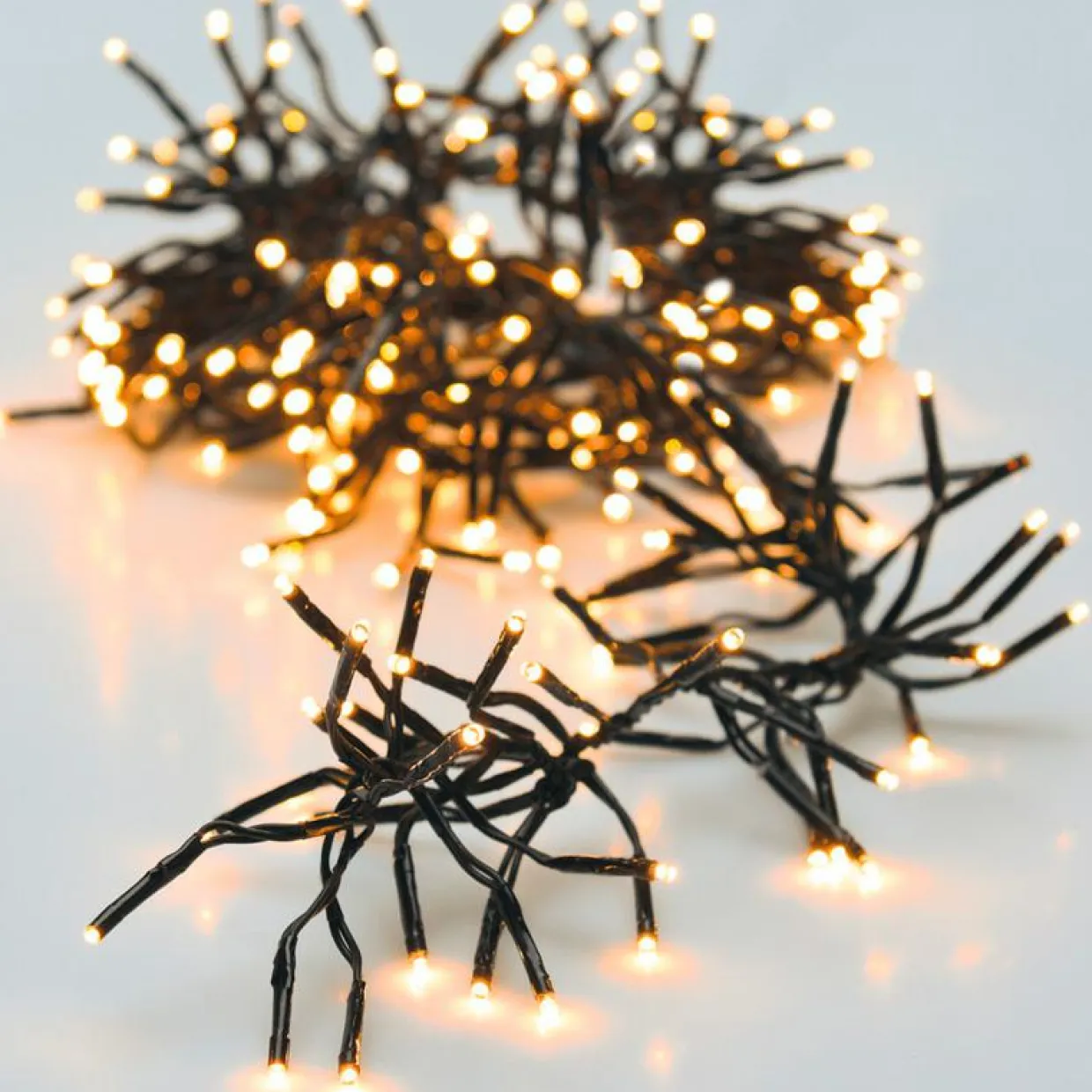 Guirlande lumineuse 11 m 1512 LED câble noir Boa Blanc extra chaud