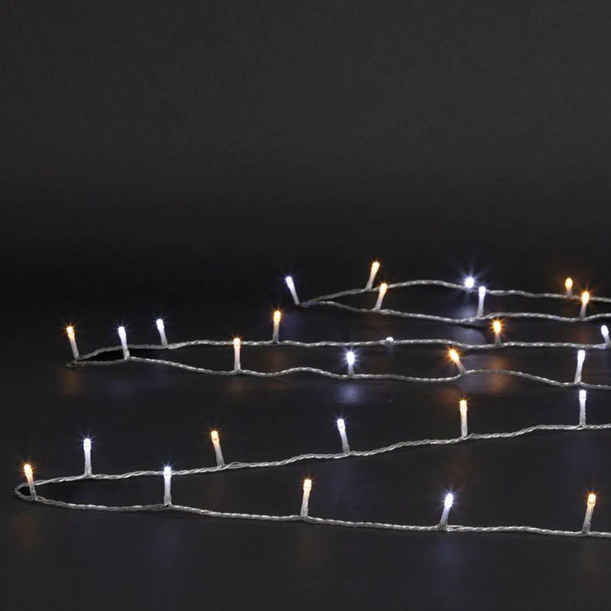 Guirlande lumineuse 10 m 100 LED câble noir Bicolore Blanc chaud et froid