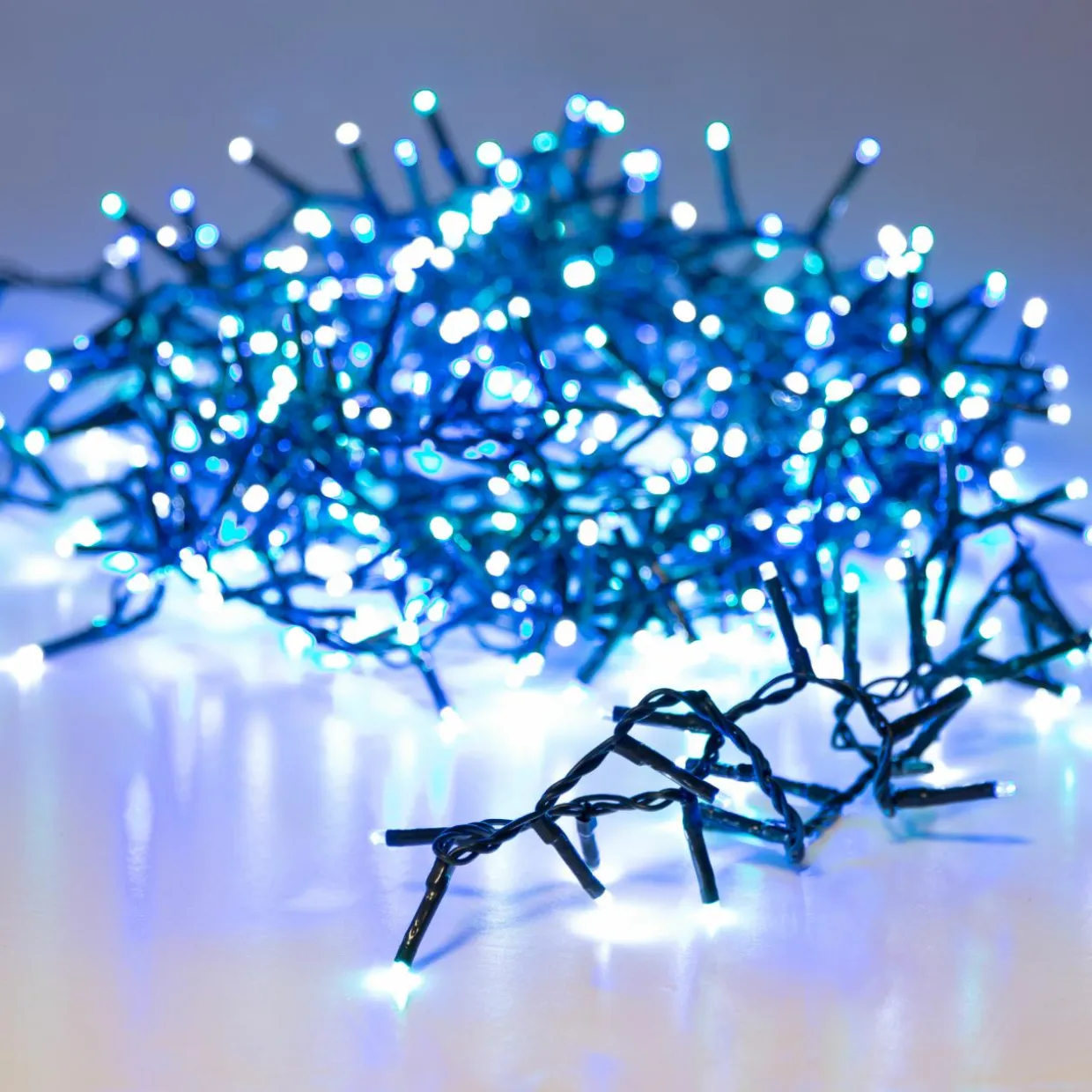 Guirlande lumineuse 11 m 500 LED câble vert Luxe Tricolore Vert/Bleu/Blanc