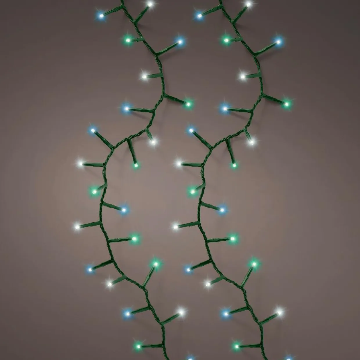 Guirlande lumineuse 11 m 500 LED câble vert Luxe Tricolore Vert/Bleu/Blanc