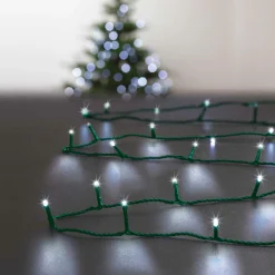 Guirlande lumineuse 10 m 100 LED câble vert Timer Blanc froid