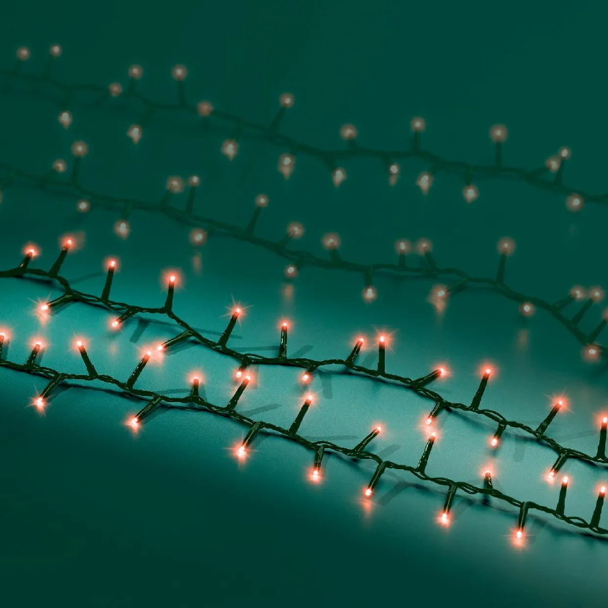 Guirlande lumineuse 11 m 500 LED câble vert Luxe Rouge