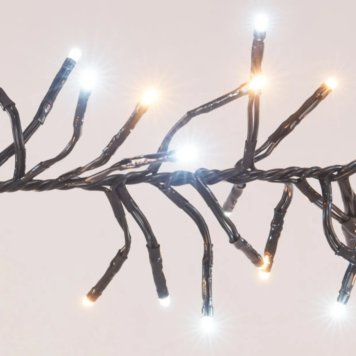Guirlande lumineuse 5,60 m 768 LED câble noir Boa Bicolore Blanc chaud et froid