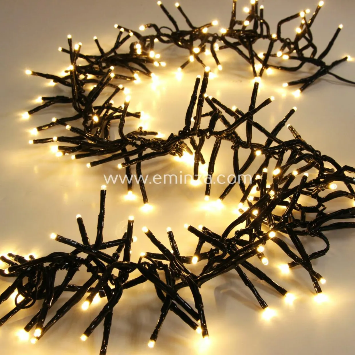 Guirlande lumineuse 5,60 m 768 LED câble noir Boa Blanc chaud
