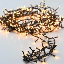 Guirlande lumineuse 7,50 m 350 LED câble vert Luxe Blanc chaud doré