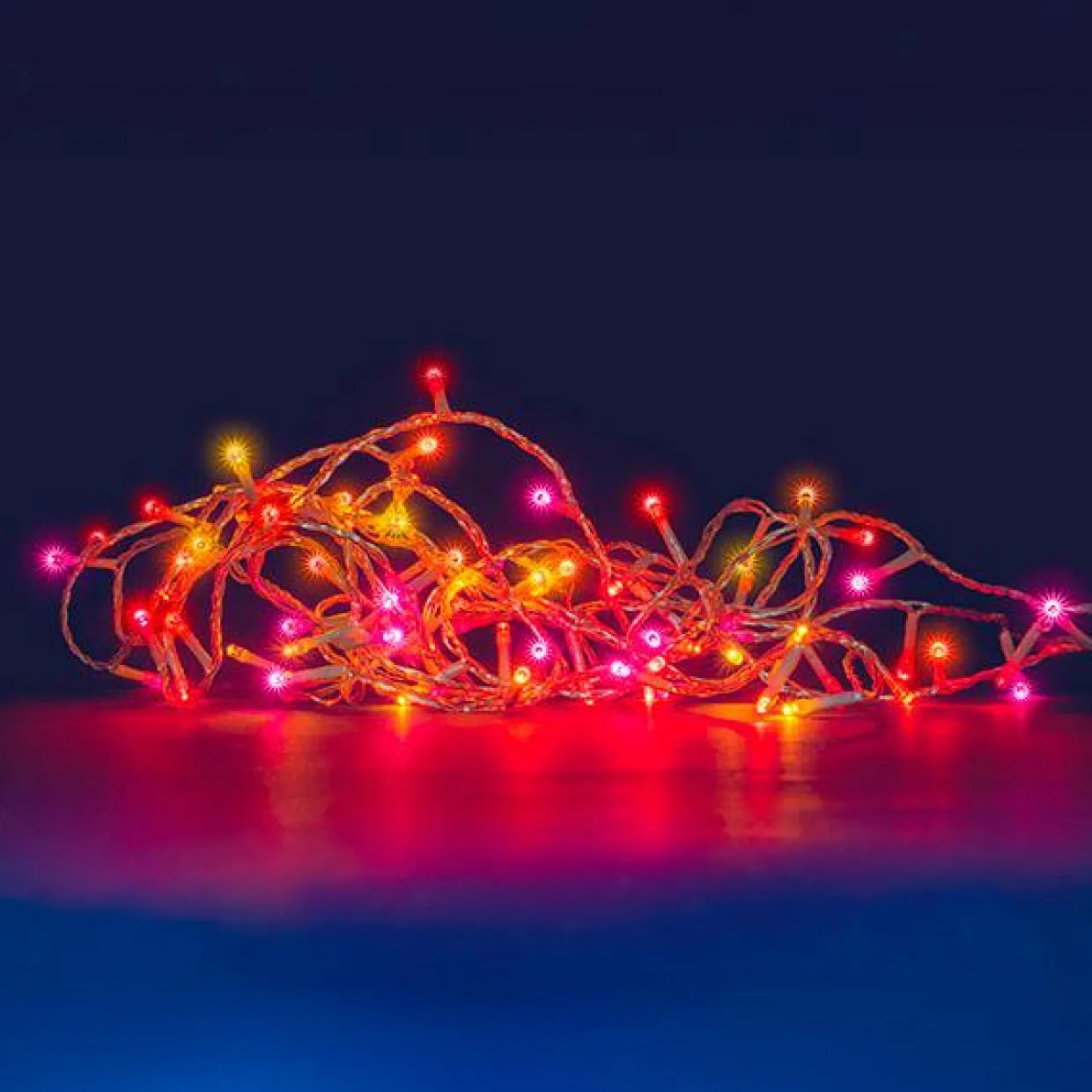 Guirlande lumineuse 8 m 128 LED câble transparent Multicouleur