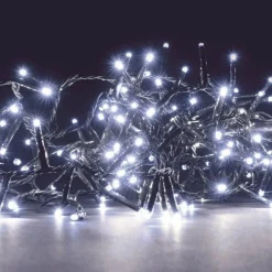Guirlande lumineuse 8 m 128 LED câble vert Flashing light Blanc froid