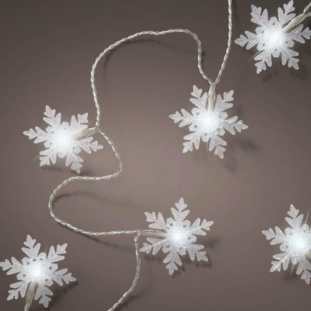 Guirlande lumineuse 4,60 m 24 LED Flocon de neige Blanc froid