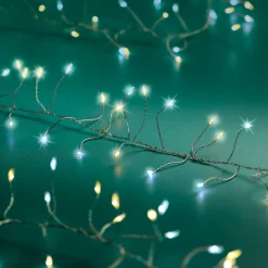 Guirlande lumineuse 12 m 960 Micro LED câble argent Luxe bicolore Blanc chaud et froid