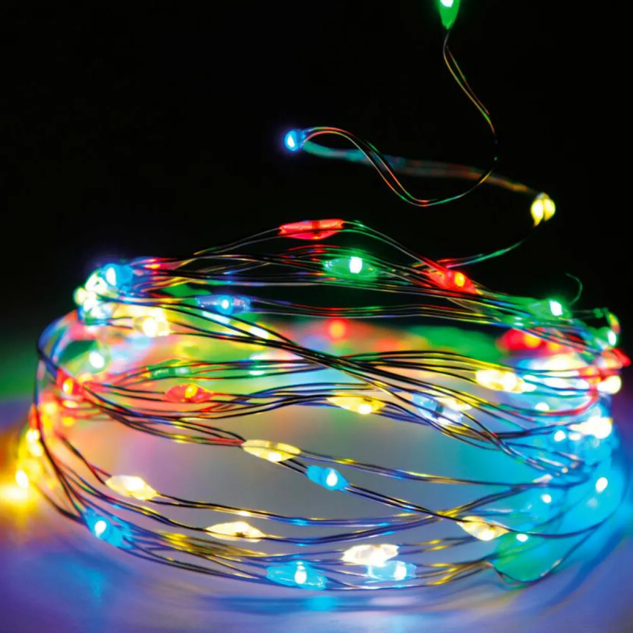 Guirlande lumineuse 12 m 120 Micro LED Fil d'argent Multicolore