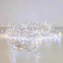 Guirlande lumineuse 6 m 480 Micro LED câble argent Luxe bicolore Blanc chaud et froid