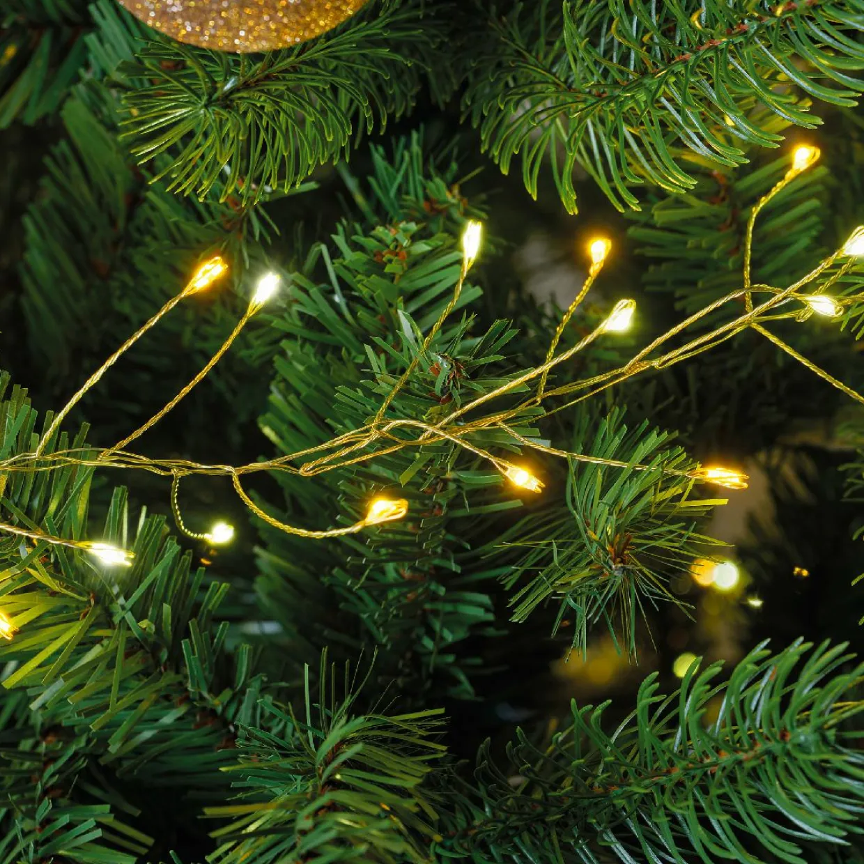 Guirlande lumineuse 6 m 480 Micro LED câble or Luxe bicolore Blanc chaud et froid
