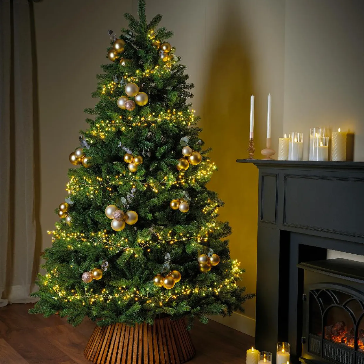 Guirlande lumineuse 6 m 480 Micro LED câble or Luxe bicolore Blanc chaud et froid