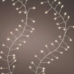 Guirlande lumineuse 18 m 1440 Micro LED câble argent Luxe Blanc chaud