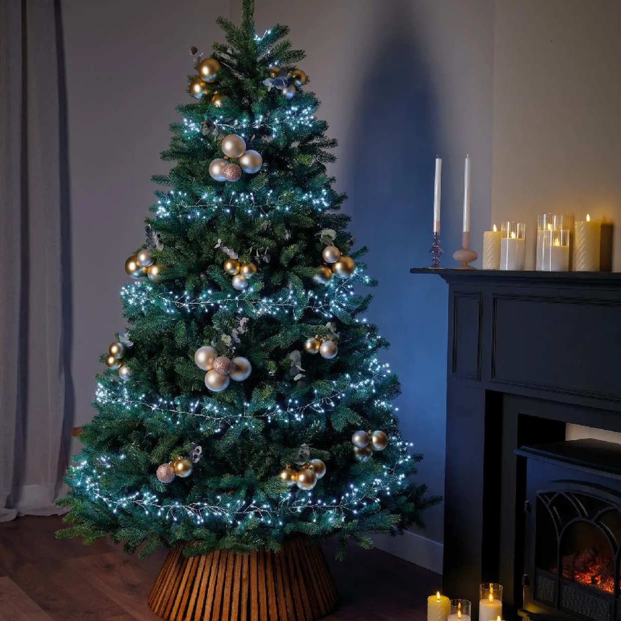 Guirlande lumineuse 6 m 480 Micro LED câble argent Luxe Blanc froid