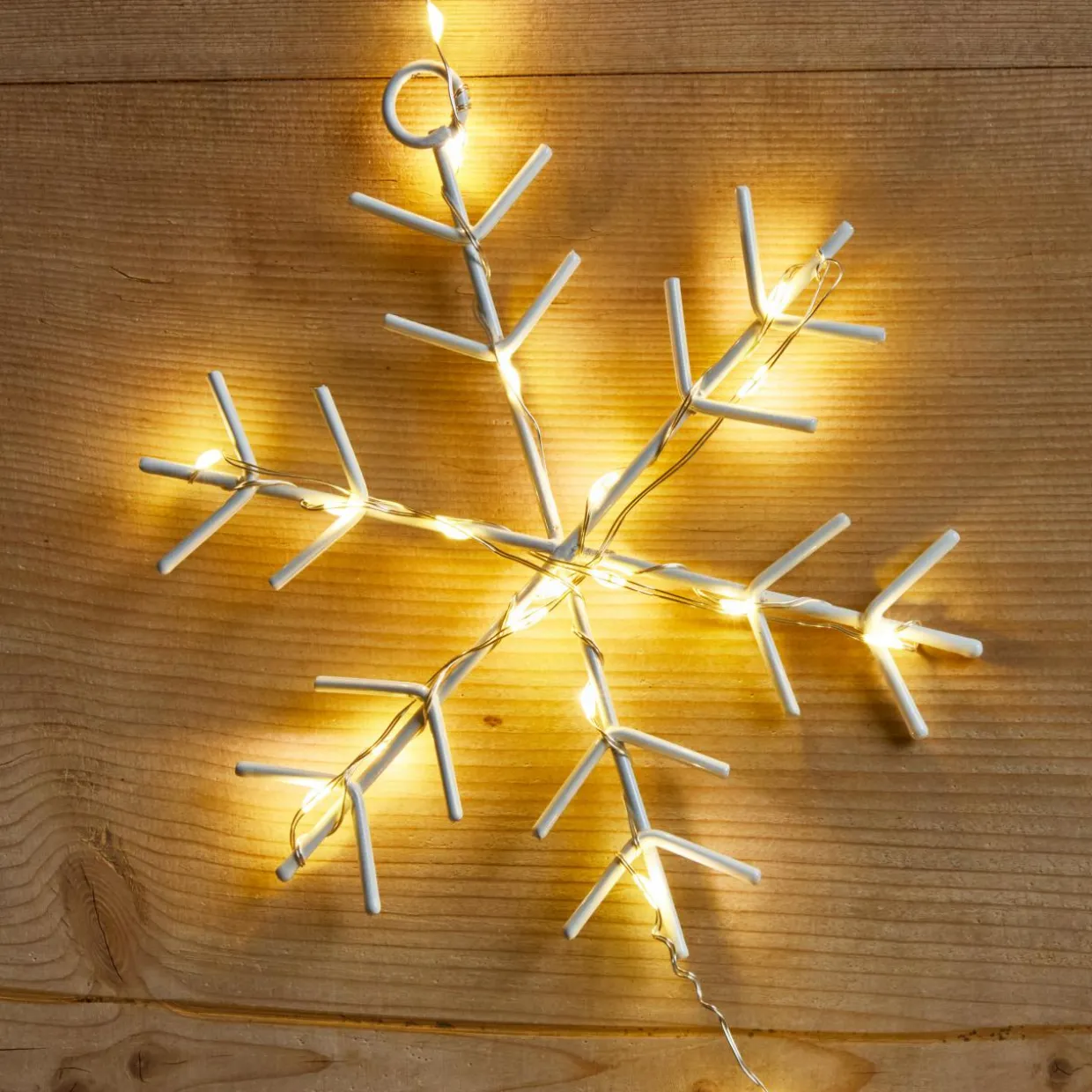 Guirlande lumineuse 2,25 m 160 micro LED Cristaux de neige Blanc chaud