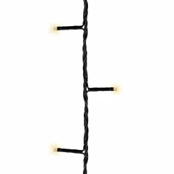 Guirlande lumineuse à piles 3,50 m 48 LED câble noir Durawise Blanc chaud