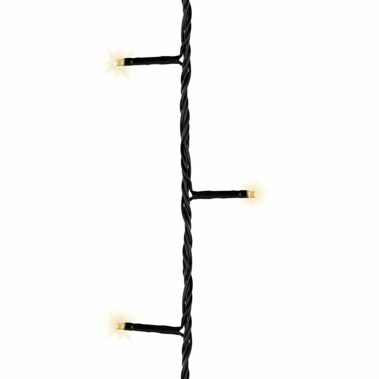Guirlande lumineuse à piles 3,50 m 48 LED câble noir Durawise Blanc chaud