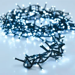 Guirlande lumineuse à piles 4 m 200 LED câble vert Boa Blanc froid