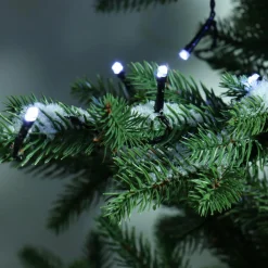 Guirlande lumineuse à piles 14,30 m 192 LED câble noir Durawise Blanc froid