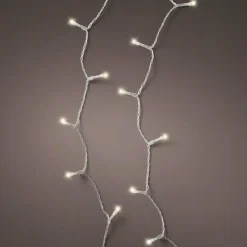 Guirlande lumineuse à piles 3,50 m 48 LED câble transparent Durawise Blanc chaud