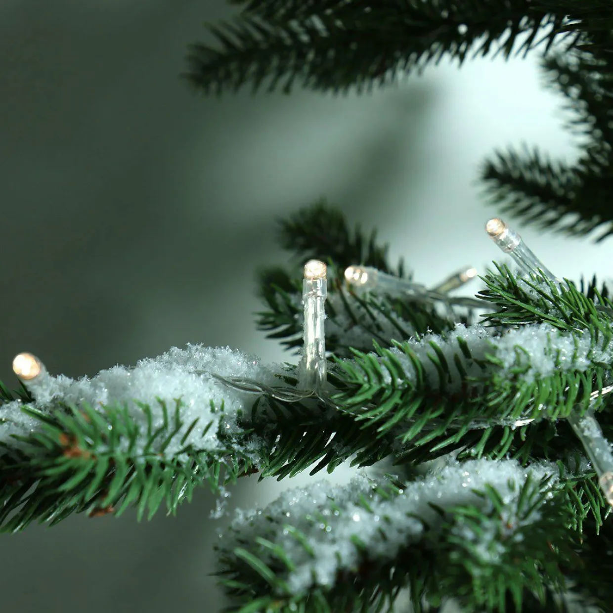 Guirlande lumineuse à piles 14,30 m 192 LED câble transparent Durawise Blanc chaud