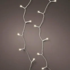 Guirlande lumineuse à piles 14,30 m 192 LED câble transparent Durawise Blanc chaud