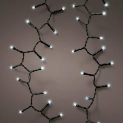 Guirlande lumineuse à piles 4,70 m 192 LED câble noir Durawise Blanc froid