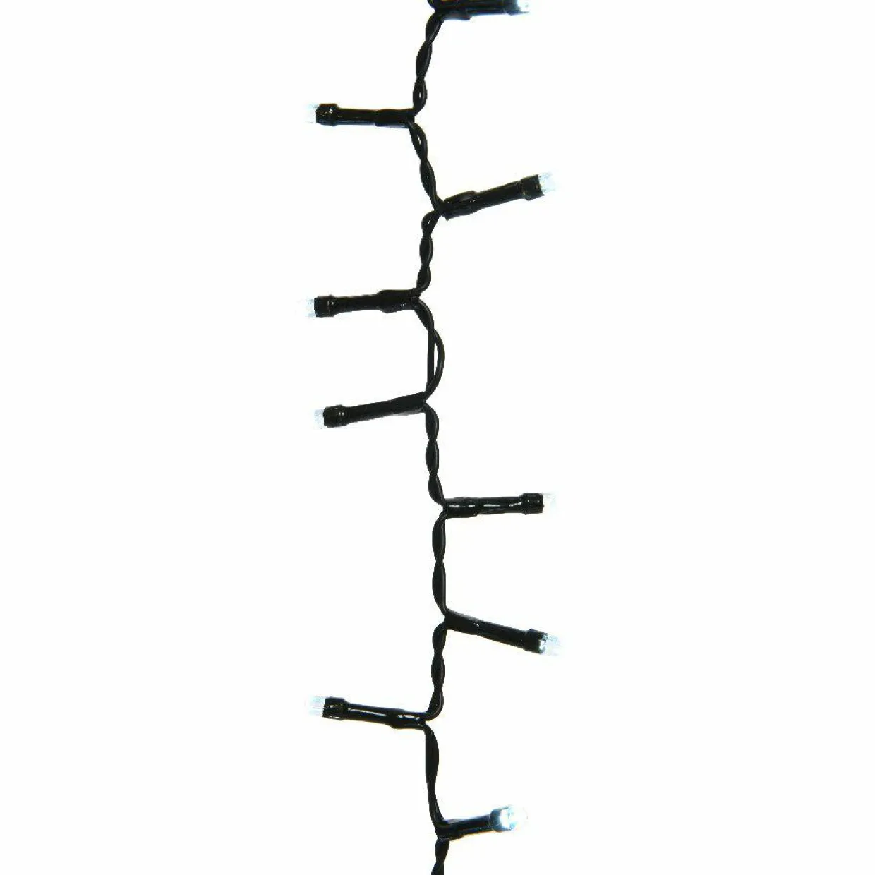 Guirlande lumineuse à piles 4,70 m 192 LED câble noir Durawise Blanc froid