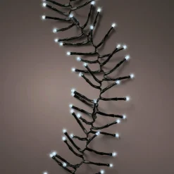 Guirlande lumineuse à piles 2 m 192 LED câble noir Grappe Durawise Blanc froid