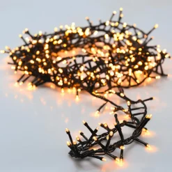 Guirlande lumineuse à piles 4 m 200 LED câble vert Boa Blanc extra chaud