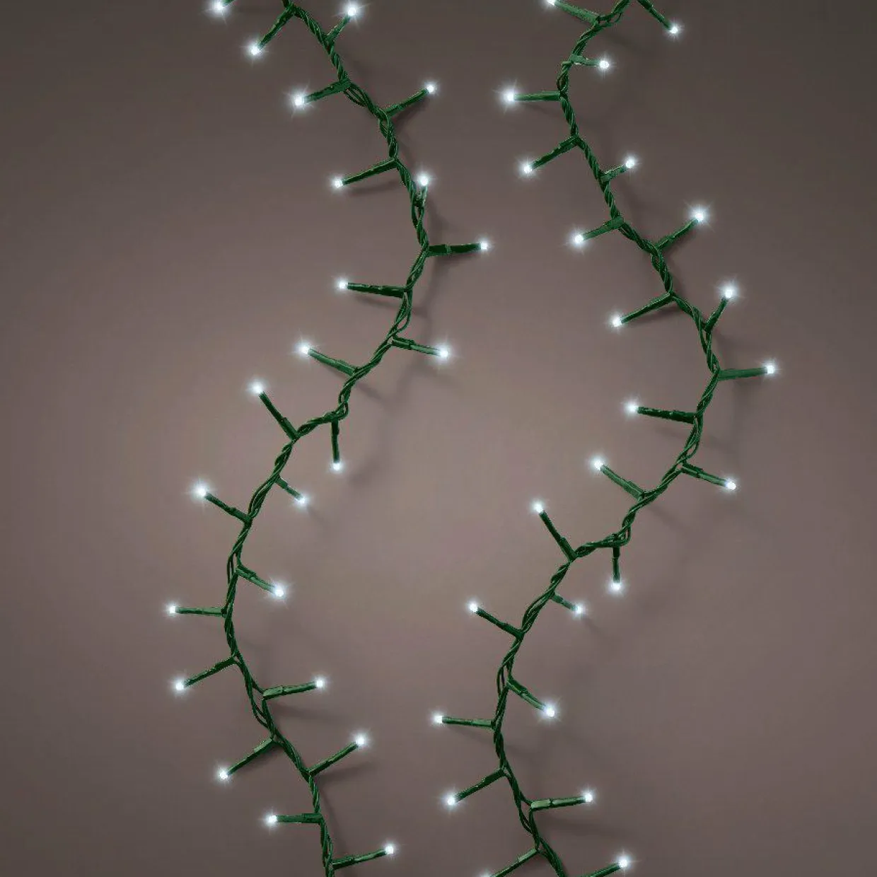 Guirlande lumineuse raccordable 11 m 500 LED câble vert Compact Blanc froid