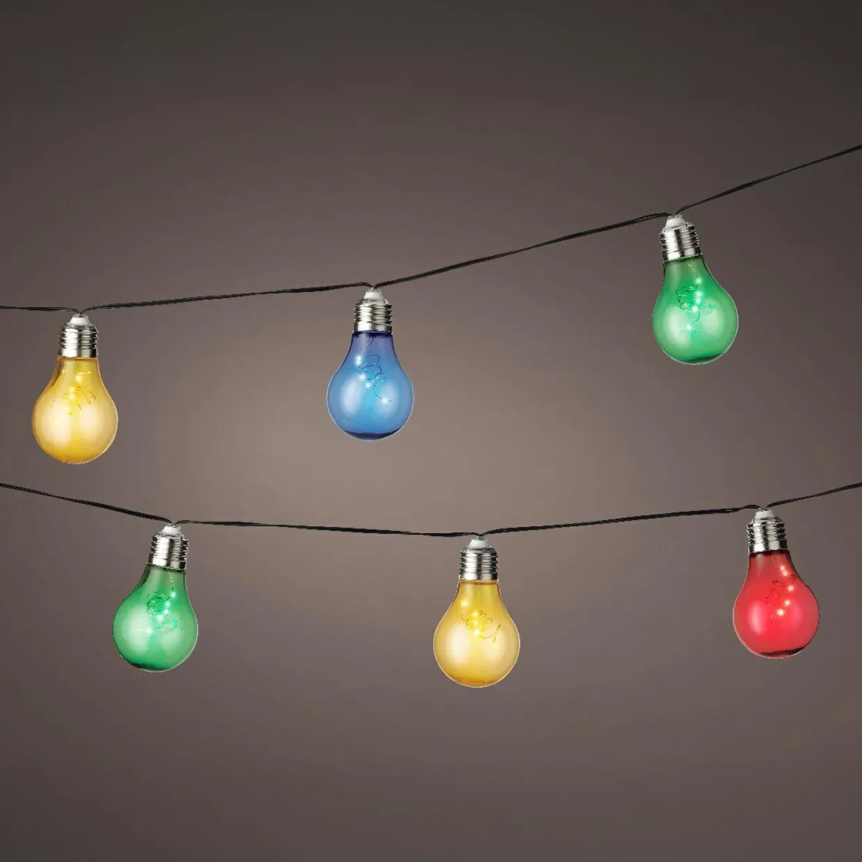 Guirlande lumineuse solaire 50 LED (4,5 m) Guinguette clignotante Multicolore