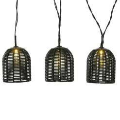 Guirlande lumineuse solaire résine tressée 10 LED (2,70 m) Garden chic Noir