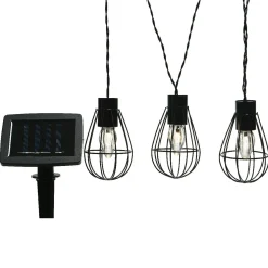 Guirlande lumineuse solaire en métal 3,5 m 8 LED Indus Blanc chaud