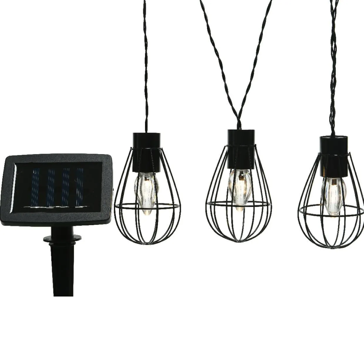 Guirlande lumineuse solaire en métal 3,5 m 8 LED Indus Blanc chaud