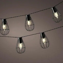 Guirlande lumineuse solaire en métal 3,5 m 8 LED Indus Blanc chaud