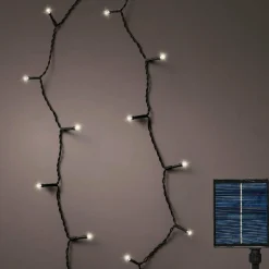 Guirlande lumineuse Solaire 18 m 240 LED câble noir Rechargeable Blanc froid
