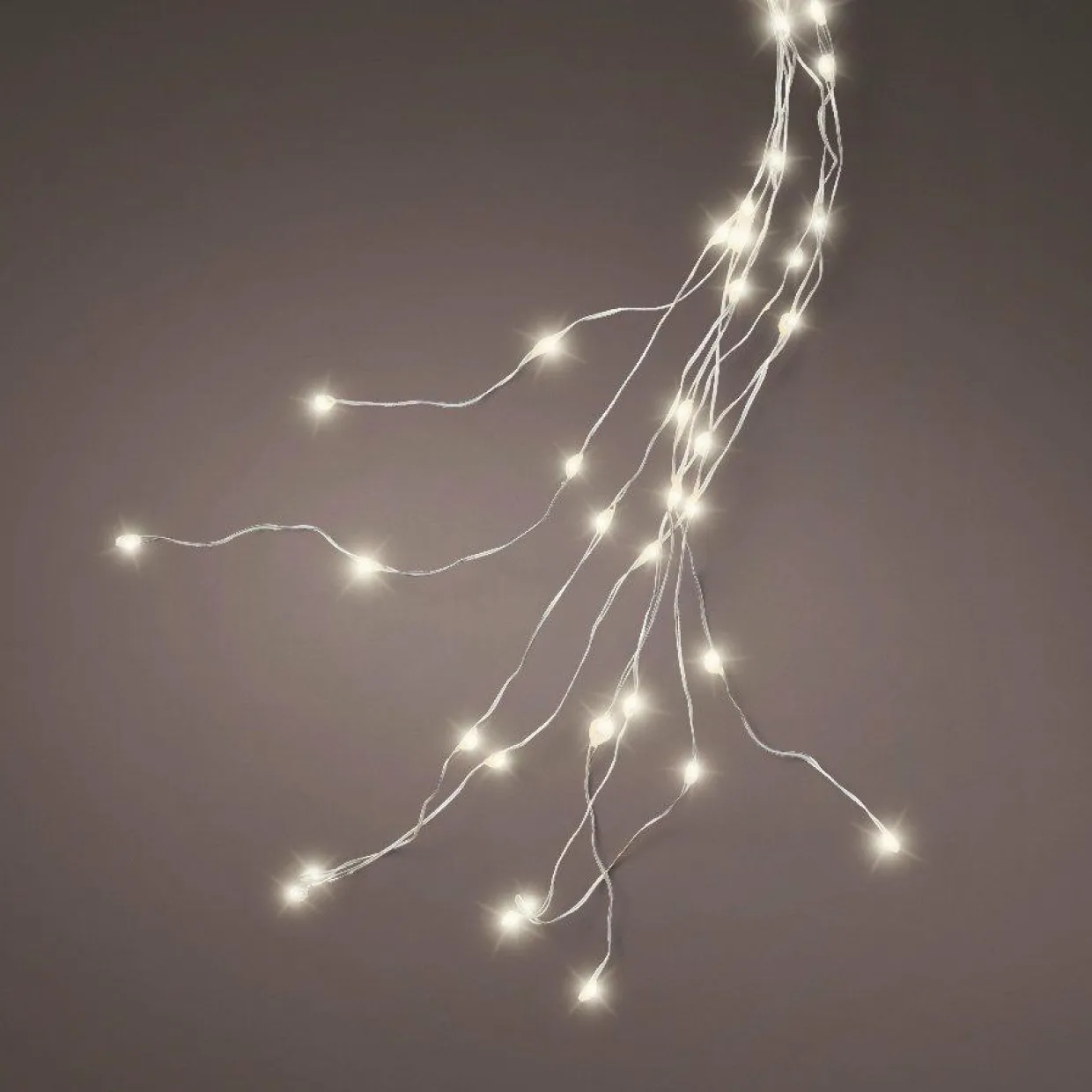 Guirlande rideau pour sapin H1,80 m 408 Micro LED câble argent Blanc chaud