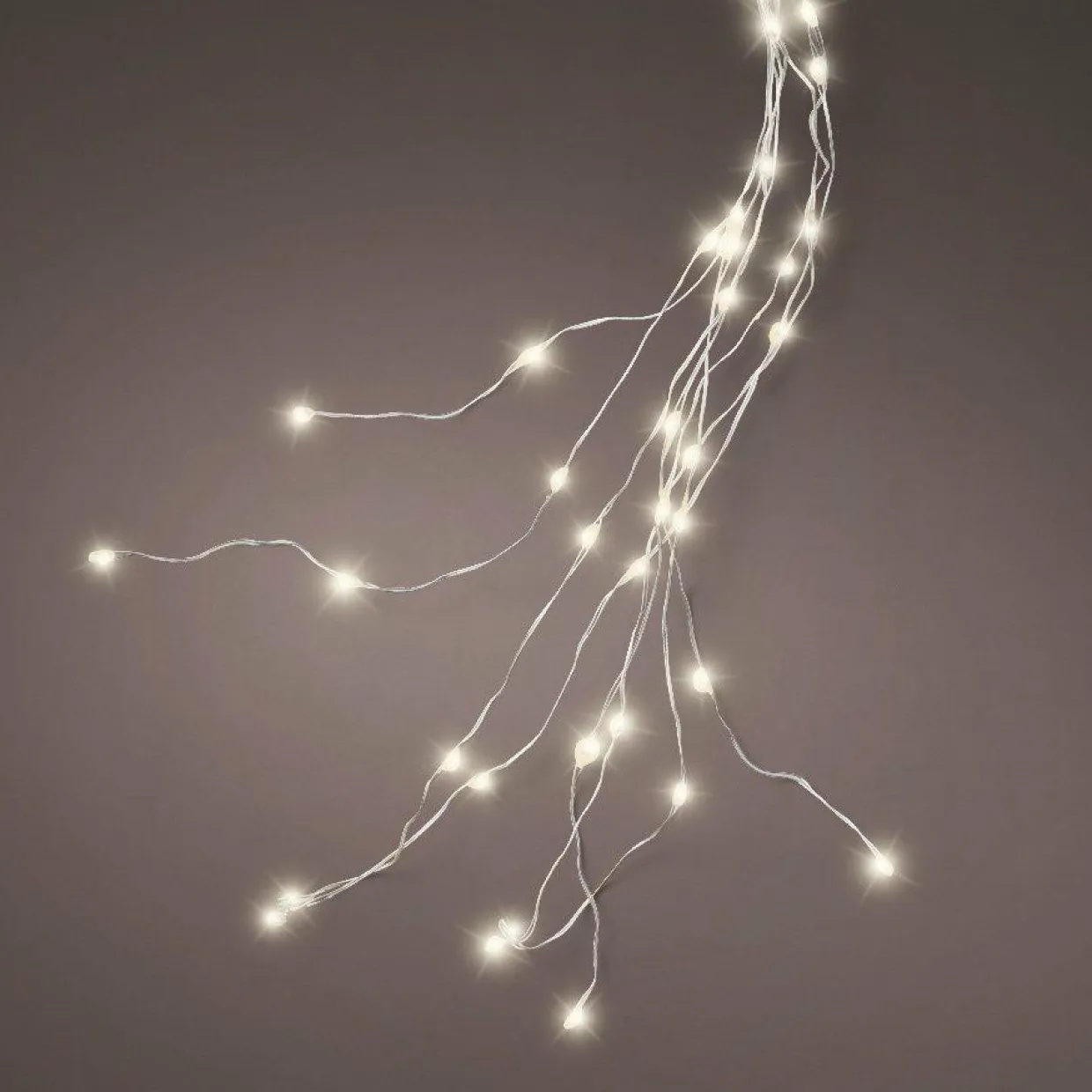 Guirlande rideau pour sapin H2,40 m 832 Micro LED câble argent Blanc chaud