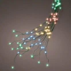 Guirlande rideau pour sapin H2,40 m 832 Micro LED câble vert Multicolore