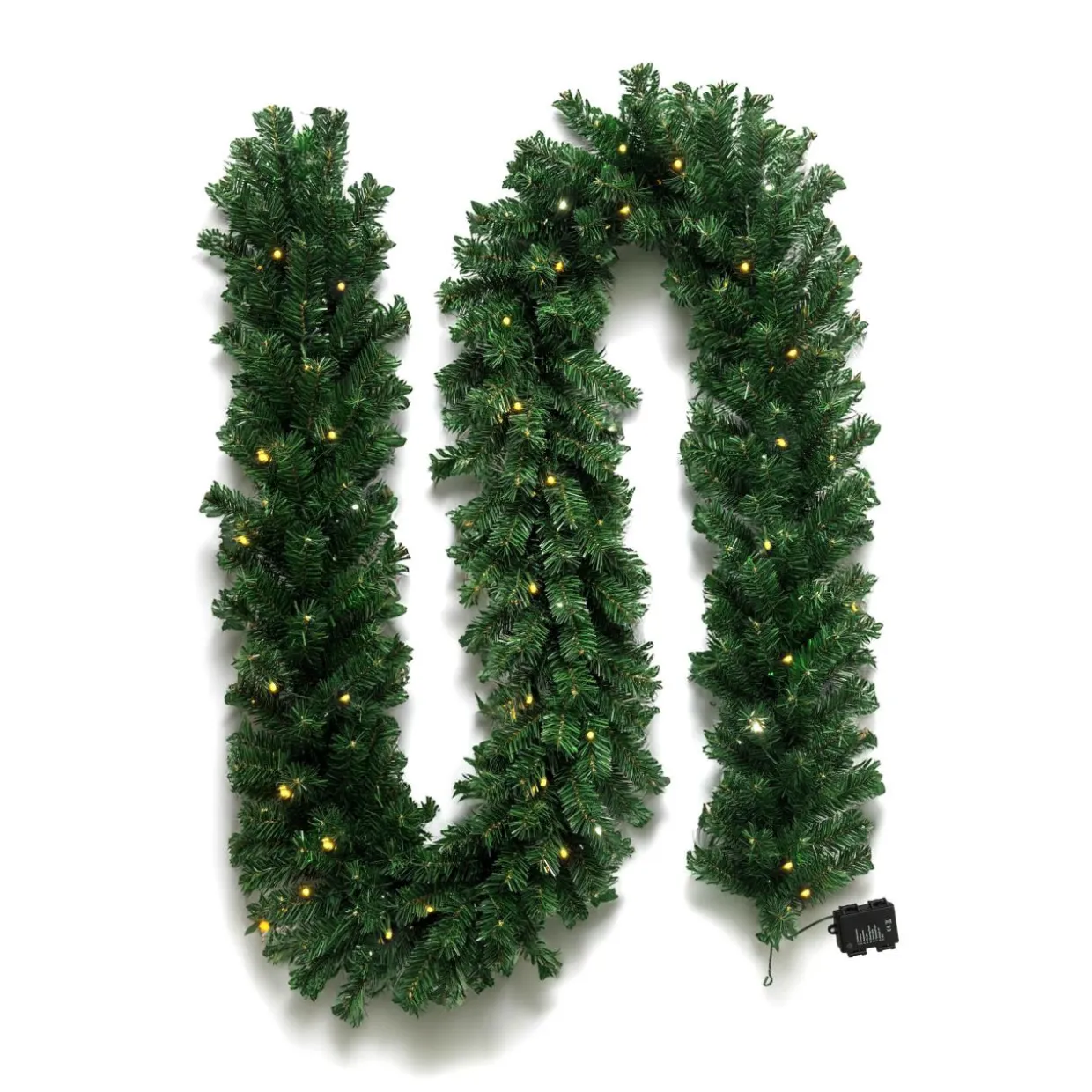 Guirlande sapin lumineuse (300 cm - D25) Royal Vert et blanc chaud