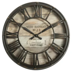 Horloge murale (D21 cm) Vintage Marron patiné